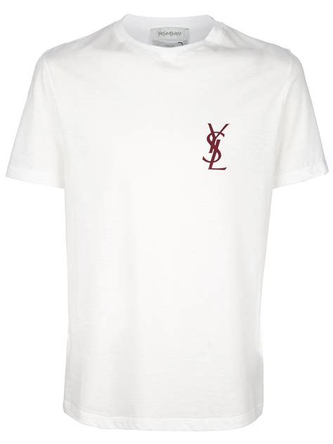 plain white ysl t shirt|farfetch st laurent shirts.